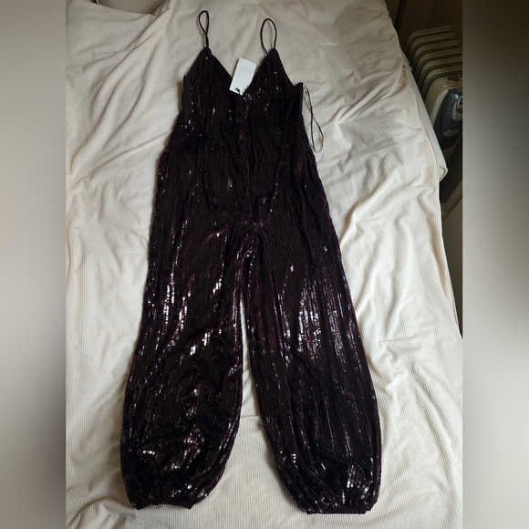 Zara Zw Collection Balloon Sequin Jumpuit Limited Edition Sz S Brown Nwt - Picture 13 of 15